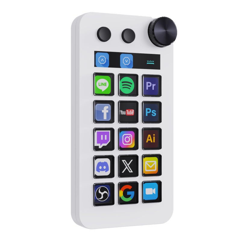 TreasLin VSDinside Macro Keyboard Stream Controller Deck with 18 Customizable Macro Keys support NumbericCalculatorStream Controller Mode to Trigger Actions in OBS Twitch YouTube for Content Creators Streamer Compatible with PC Mac N1 White - Image 2