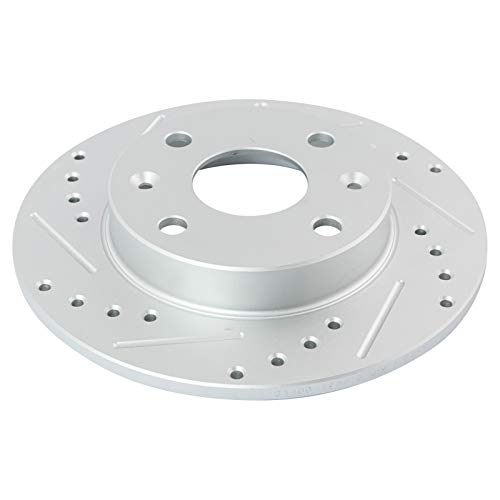 TRQ Rear Performance Brake Rotors Set Premium G-Coated Cross Drilled & Slotted Compatible with 1990-1993 Mazda Miata - Image 4