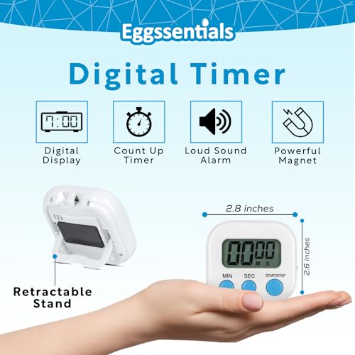 Eggssentials Pack of 4 - Kitchen Timer with Big Digital Numbers and Loud Alarm - Kitchen Timers for Cooking, Classroom for Kids, Gym, Yoga, Office. - Image 2