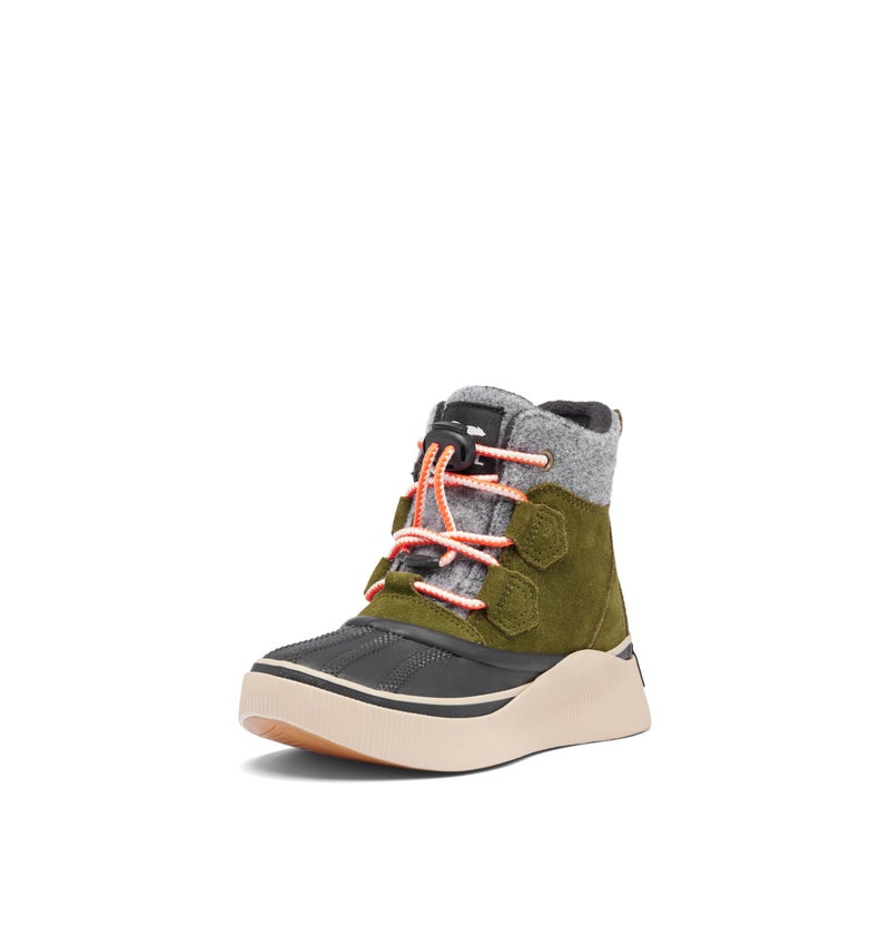 SOREL Children's Out N About lV Chillz Waterproof Boot - Utility Green, Black - 3 - Image 1