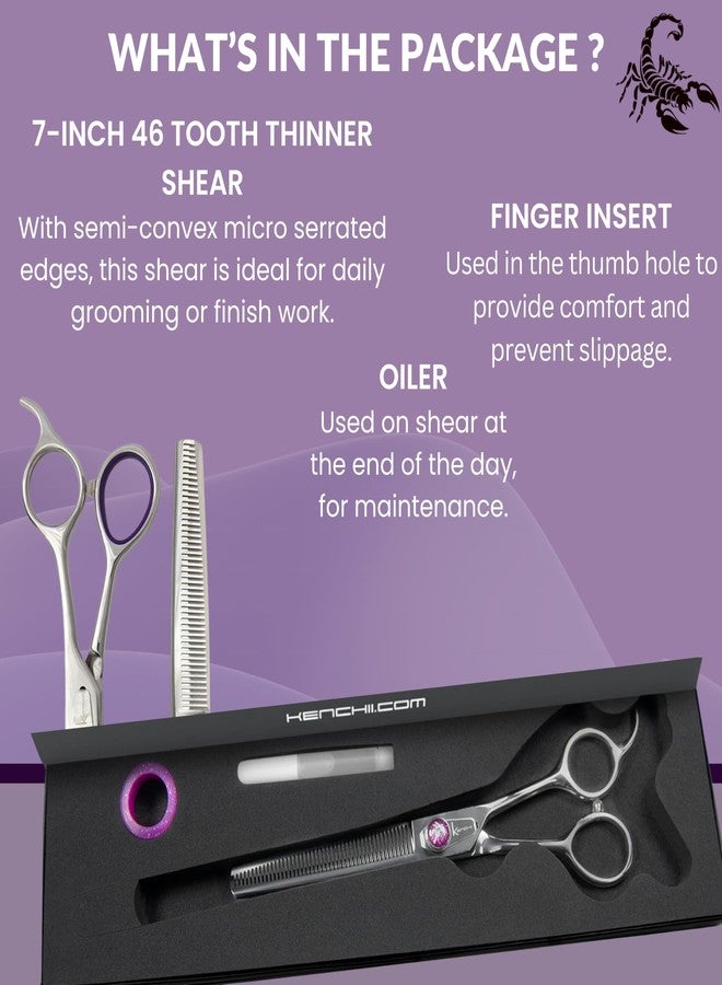 Kenchii Scorpion Dog Grooming Scissors, 46 Tooth Thinning Shears, Dog Scissors for Grooming, Professional Pet Grooming Scissors, Heavy Duty, Durable and Sharp - Image 4