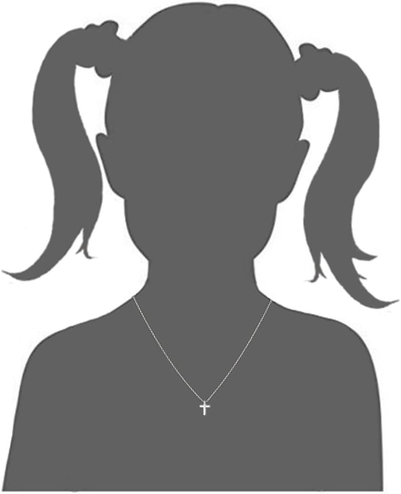 TEMICO Tiny Simple Cross Pendant for Children Boys Girls Stainless Steel Small Necklace with 16" Chain - Image 2