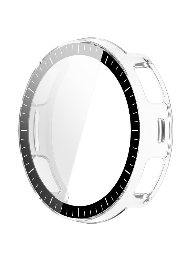 حافظة لـ Amazfit Active 3 مع واقي شاشة من الزجاج المقسى عالي الجودة، حافظة صلبة من البولي كربونات (PC) مع حماية زجاجية مقواة، غطاء رقيق كامل الحماية، مقاوم للخدوش - (شفاف) - Image 2