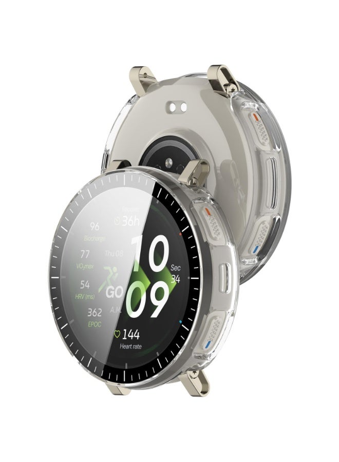 حافظة لـ Amazfit Active 3 مع واقي شاشة من الزجاج المقسى عالي الجودة، حافظة صلبة من البولي كربونات (PC) مع حماية زجاجية مقواة، غطاء رقيق كامل الحماية، مقاوم للخدوش - (شفاف) - Image 5