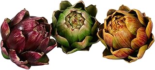 Skyseen 3PCS Artichoke Artificial Flower Fake Vegetables, 4.3 * 3.9Inch - Image 1
