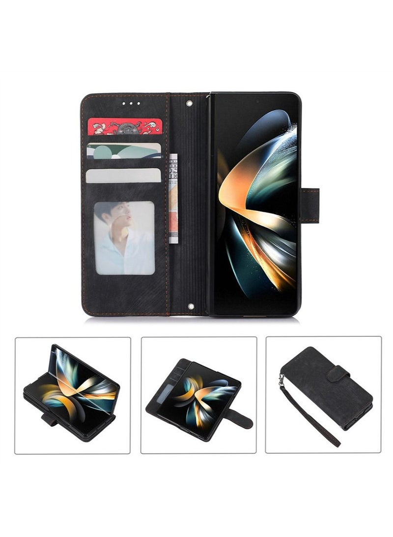 Samsung Galaxy Z Fold 5 Phone Case Cover Luxury Shockproof PU Leather Protective Anti-drop anti-scratch Anti-lose Fashion Crossbody Gift for Women Ladies - Image 3