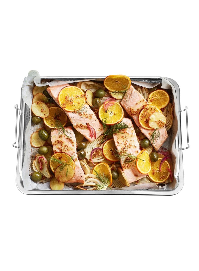 Reko Stainless Steel Air Fryer Basket for Oven, Crisper Tray and Basket 13 x 8.6 Inch, Oven Air Fry Pan Mesh Basket Set - Image 3