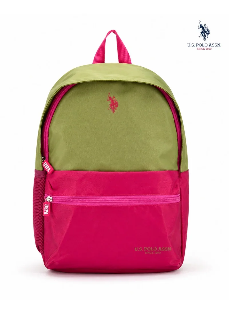 U.S. Polo Assn. U.S. Polo Assn. Classic Olive Berry Heritage Colourblock Backpack for School and Office MultiCompartment Bag for Campus