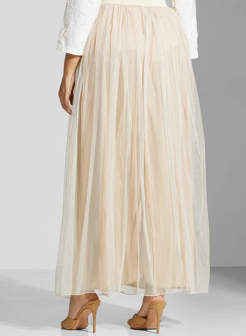 Golden Apple Plisse Mesh High Waist Skirt