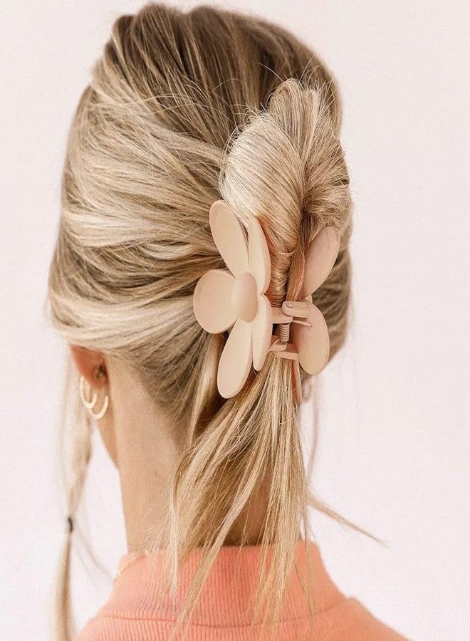 Window 4 pcs Flower Claw Clips Cute Hair Claw Clip Daisy Clips Matte Large Claw Clips Strong Hold Jaw Clamps Thick Hair Accessories Thin Hair Claw - Image 4