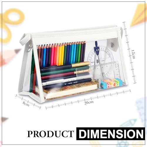 GLUN® Transparent Stationary Pouch with Zip Closing, Pack of 2 Black and White Unisex Pouch Organizer for School, Collage, Office, Multi-Purpose Pouch Pack of 2 - Image 3