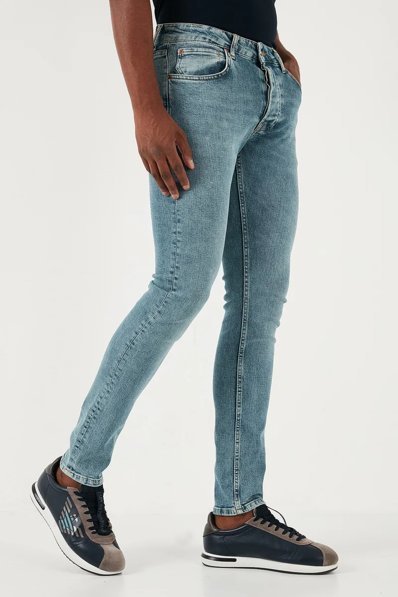بوراتي Stretch Cotton Slim Fit Normal Waist Skinny Leg Jeans Men's Jeans 1122S08NAPOLI