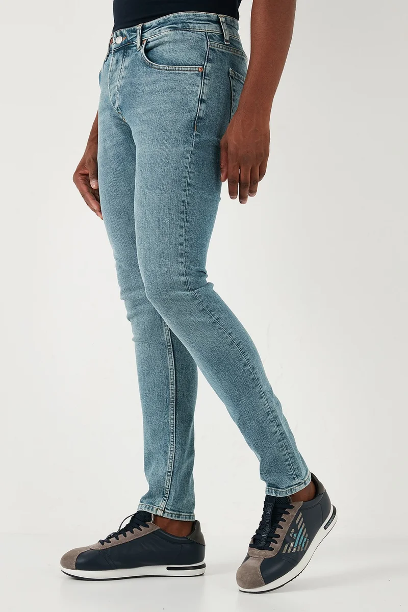 بوراتي Stretch Cotton Slim Fit Normal Waist Skinny Leg Jeans Men's Jeans 1122S08NAPOLI