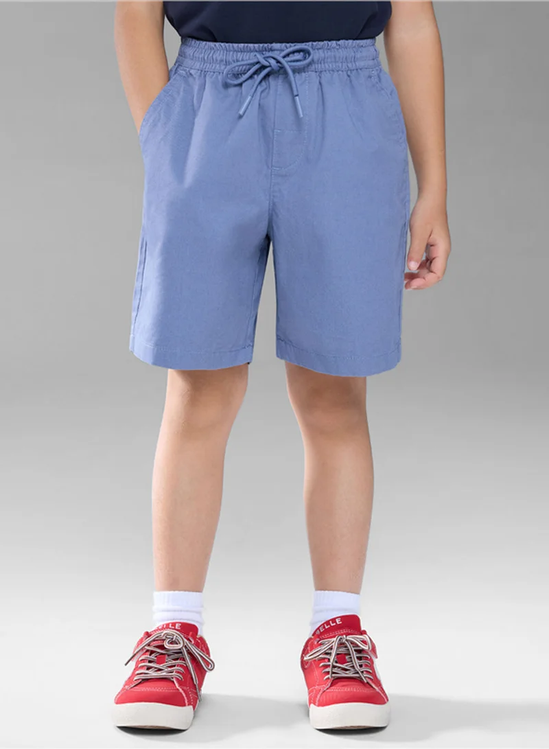 Kids’ Cotton Twill Drawstring Shorts with Elastic Waist
