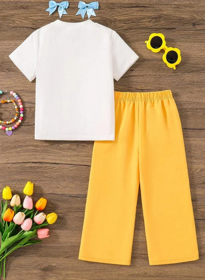 تايك تو مجموعة من بنطال وتيشيرت بطبعة جرافيك