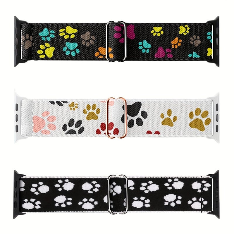 3 Pack Braided Nylon Solo Loop Stretchy Elastic Wristband Compatible For 38mm 40mm 41mm 42mm 44mm 45mm 46mm 49mm Apple Watch Band Series 10 9 8 7 6 SE 5 4 3 2 Ultra Ultra 2 Women Men Comfortable Mixed Color 9 - Image 1