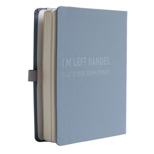 Urby Left Handed Journal w. Leather Cover. The Lefty Stuff Series. College Ruled Left Handed Notebooks, 200 Pages, 80GSM Premium Paper. US Letter Size. 11x8.5in. Steel Grey - Image 1