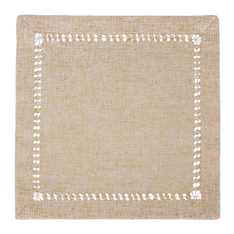 Grelucgo Handmade Hemstitch Beige Napkins (4 Pieces 18 x 18 Napkins) - Image 1