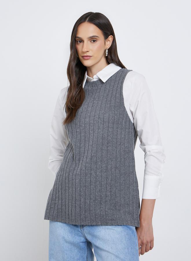 ستايلي قميص نسائي مخطط باللون الفحمي - Image 1