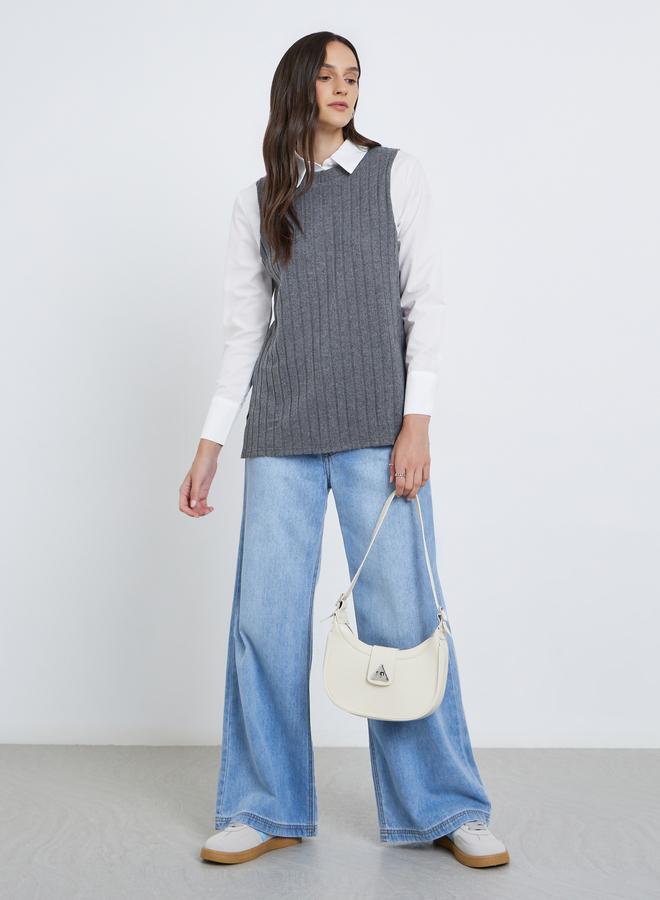 ستايلي قميص نسائي مخطط باللون الفحمي - Image 2