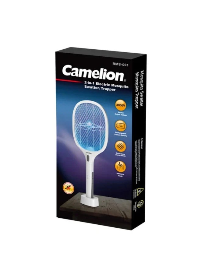 كاميليون مضرب/صاعق كهربائي للبعوض 2 في 1 من Camelion (طراز RMS-001) - Image 2