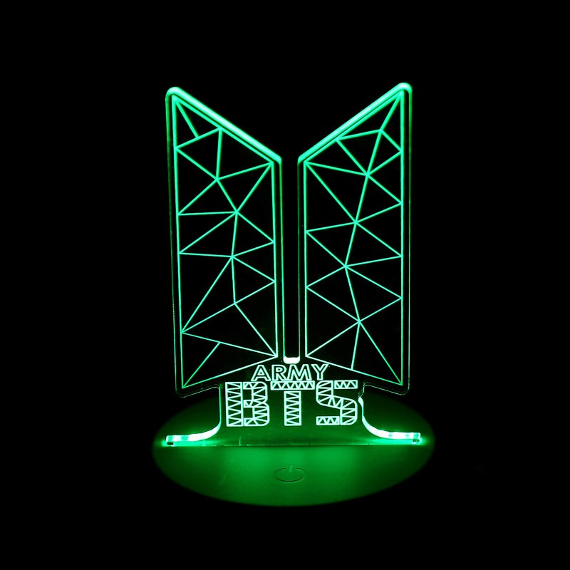 إضاءة ليلية LED بـ 16 لون مع تحكم عن بعد لفرقة Kpop BTS Bangtan Boys - أكريلكي موصل USB - تزيين منزلي وغرفي - هدية لأصحاب الجيش (Army) - Image 3
