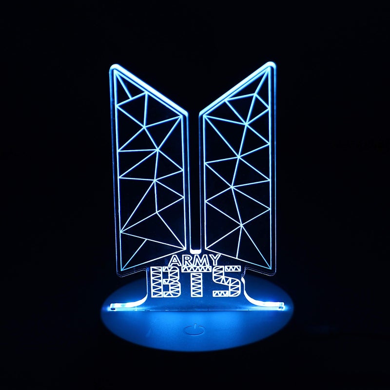 إضاءة ليلية LED بـ 16 لون مع تحكم عن بعد لفرقة Kpop BTS Bangtan Boys - أكريلكي موصل USB - تزيين منزلي وغرفي - هدية لأصحاب الجيش (Army) - Image 2