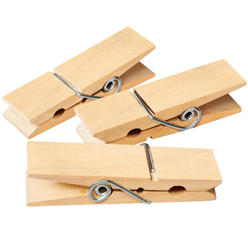 SF SOONEAT Clothes Pins, Sturdy and Heavy Duty Natural Wood Clips Wooden Clothespins for Hanging Clothes Photo Pictures Crafts Small Classroom Decorative Peg, 30 PCS - Image 1
