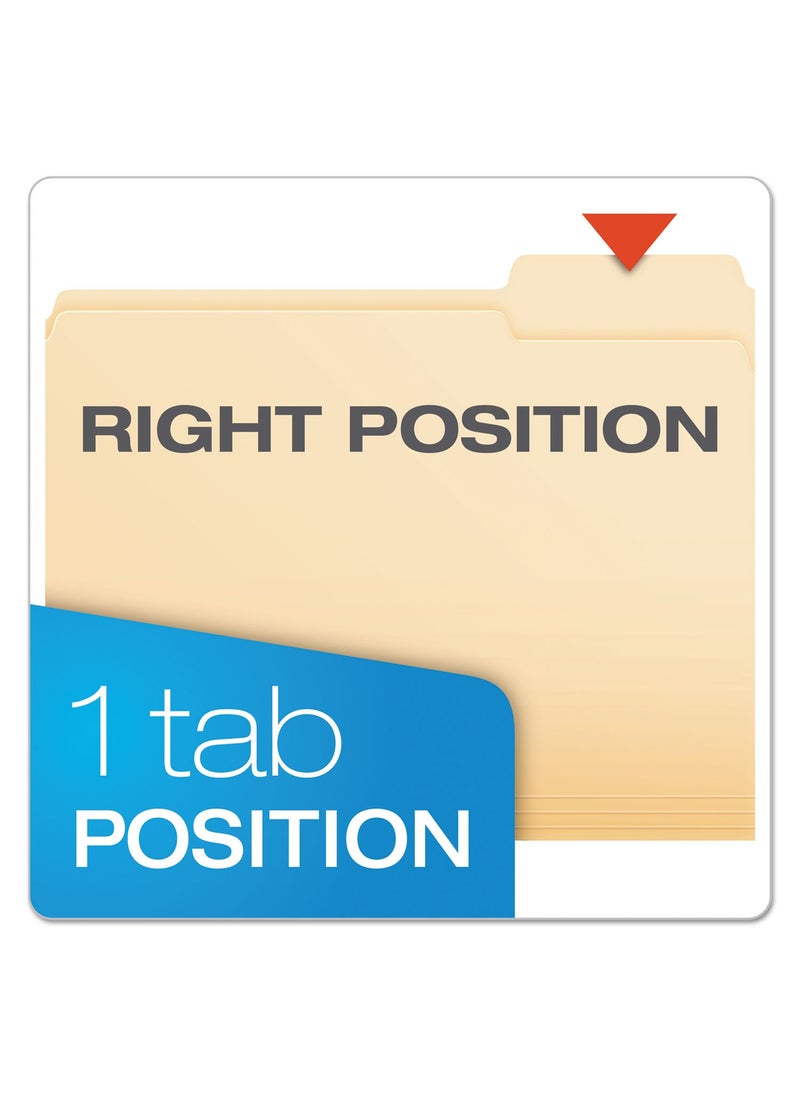 Pendaflex Pendaflex File Folders, Letter Size, Manila, 1/3 Cut, 100/BX (752 1/3-3)  - Image 3