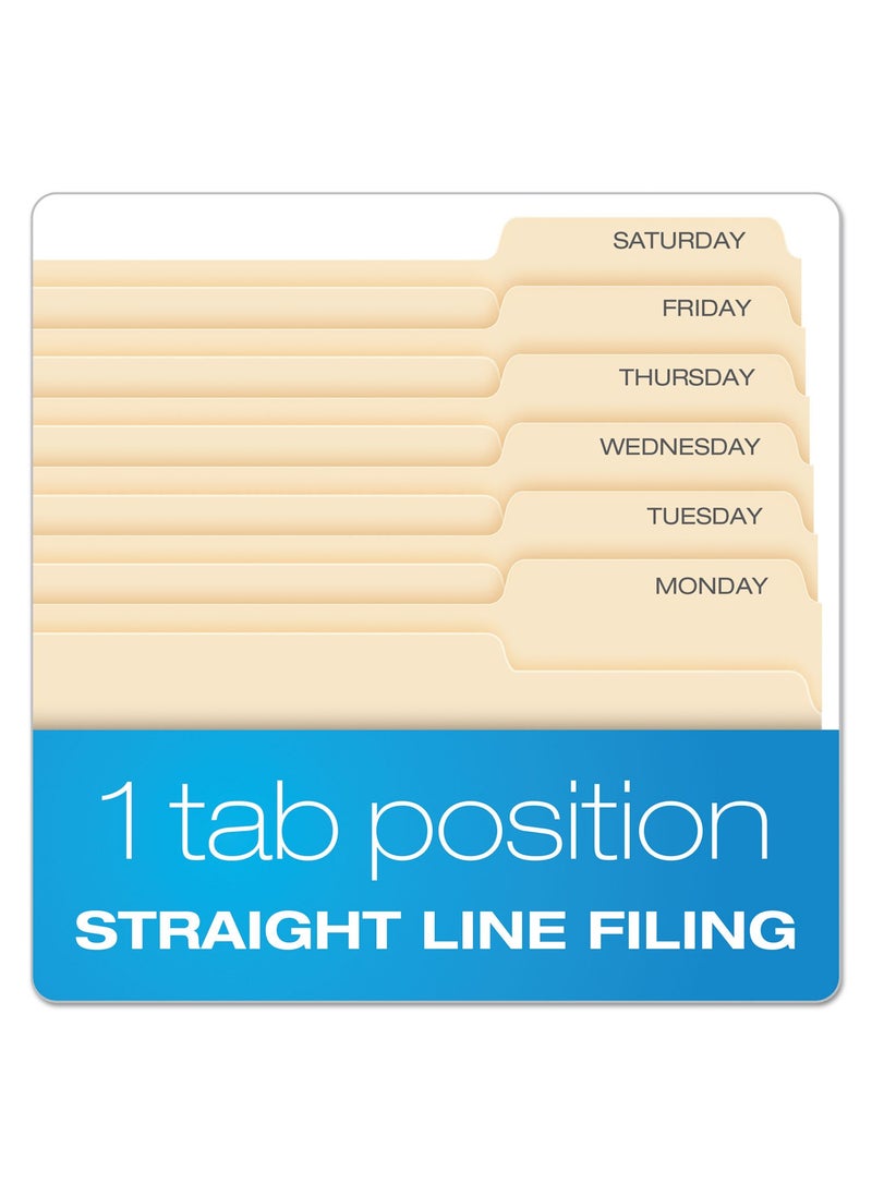 Pendaflex Pendaflex File Folders, Letter Size, Manila, 1/3 Cut, 100/BX (752 1/3-3)  - Image 2