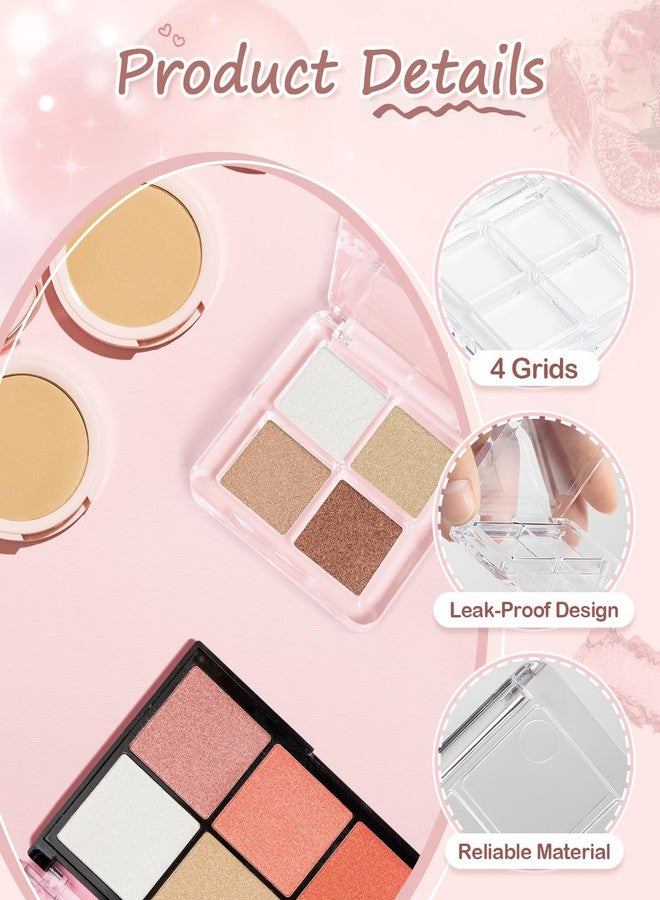 EORTA 12 Pieces Empty Makeup Palettes Box 4 Grids Eyeshadow Pigment Tray Women Refillable eyeshadow Lipstick Blush Highlighters Container Clear Square Pans for Lip Eyeshadow Paints - Image 4