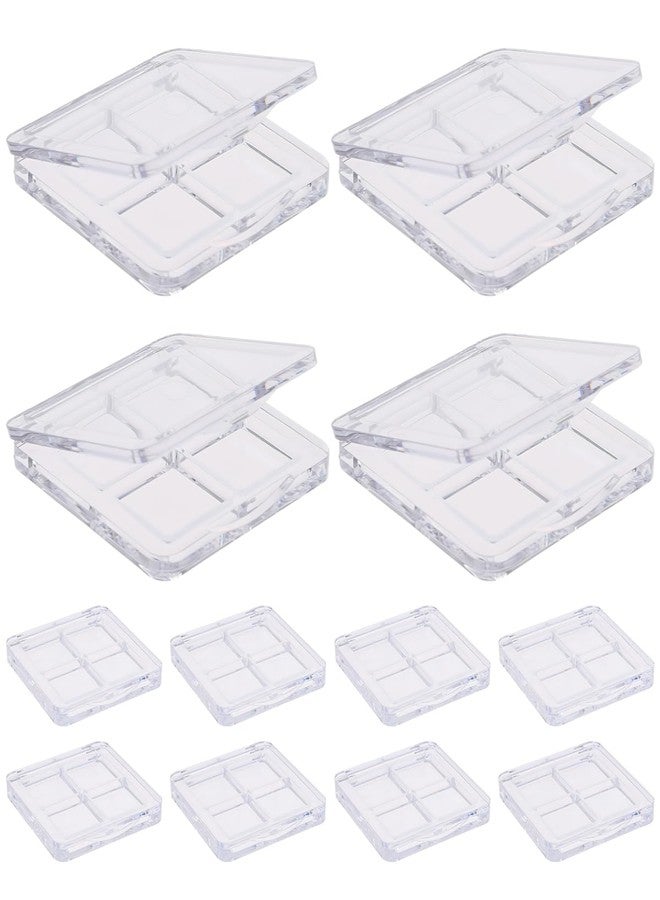 EORTA 12 Pieces Empty Makeup Palettes Box 4 Grids Eyeshadow Pigment Tray Women Refillable eyeshadow Lipstick Blush Highlighters Container Clear Square Pans for Lip Eyeshadow Paints - Image 1