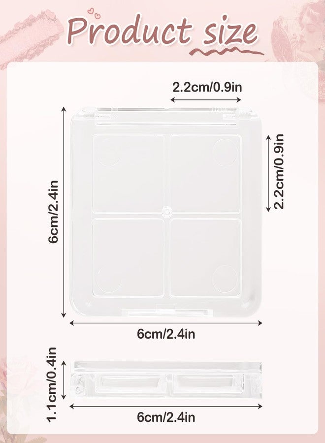 EORTA 12 Pieces Empty Makeup Palettes Box 4 Grids Eyeshadow Pigment Tray Women Refillable eyeshadow Lipstick Blush Highlighters Container Clear Square Pans for Lip Eyeshadow Paints - Image 5