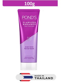 Pond's Flawless Radiance Facial Foam Cleansing and Exfoliating with Niacinamide and Vitamin E, Even-tone Glow, gives Blemish-Free Skin, 100g  - Image 1