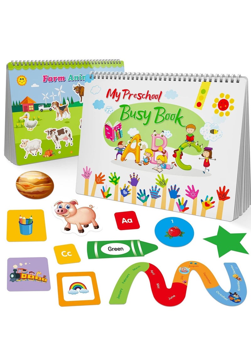 SYOSI Busy Board Activity Books Toddler Toys for 1 2 3 4 Year Old Boys Girls Busy Book Montessori Toys for 1-4 Year Old Boys Girls Gifts Age 2 4 Preschool Learning Toys for Toddler  - Image 1