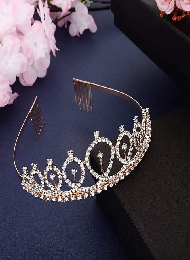 YONIMI Birthday Girl Sash And Crown - Pack of 2 Pcs Rose Gold Birthday Sash for Girls | Birthday Crowns for Girls | Crown for Women Queen - Image 2