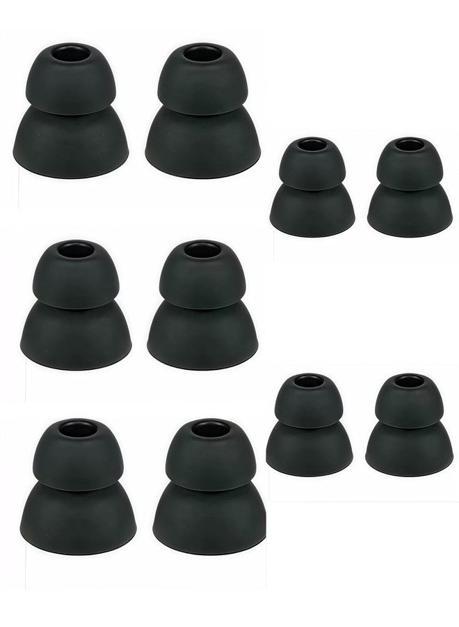 Wiki VALLEY Replacement Silicone Eartips, Double Flange, 10-Pack, Compatible with Powerbeats2, Powerbeats3, Black - Image 1