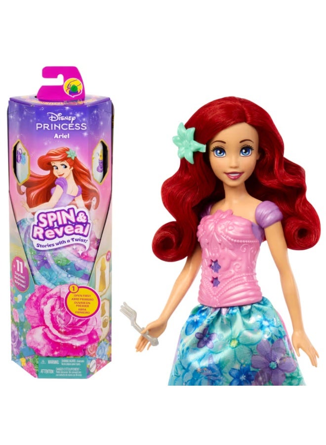 Disney Princess Disney Princess Spin & Reveal Ariel Fashion Doll with 11 Surprises - Image 3