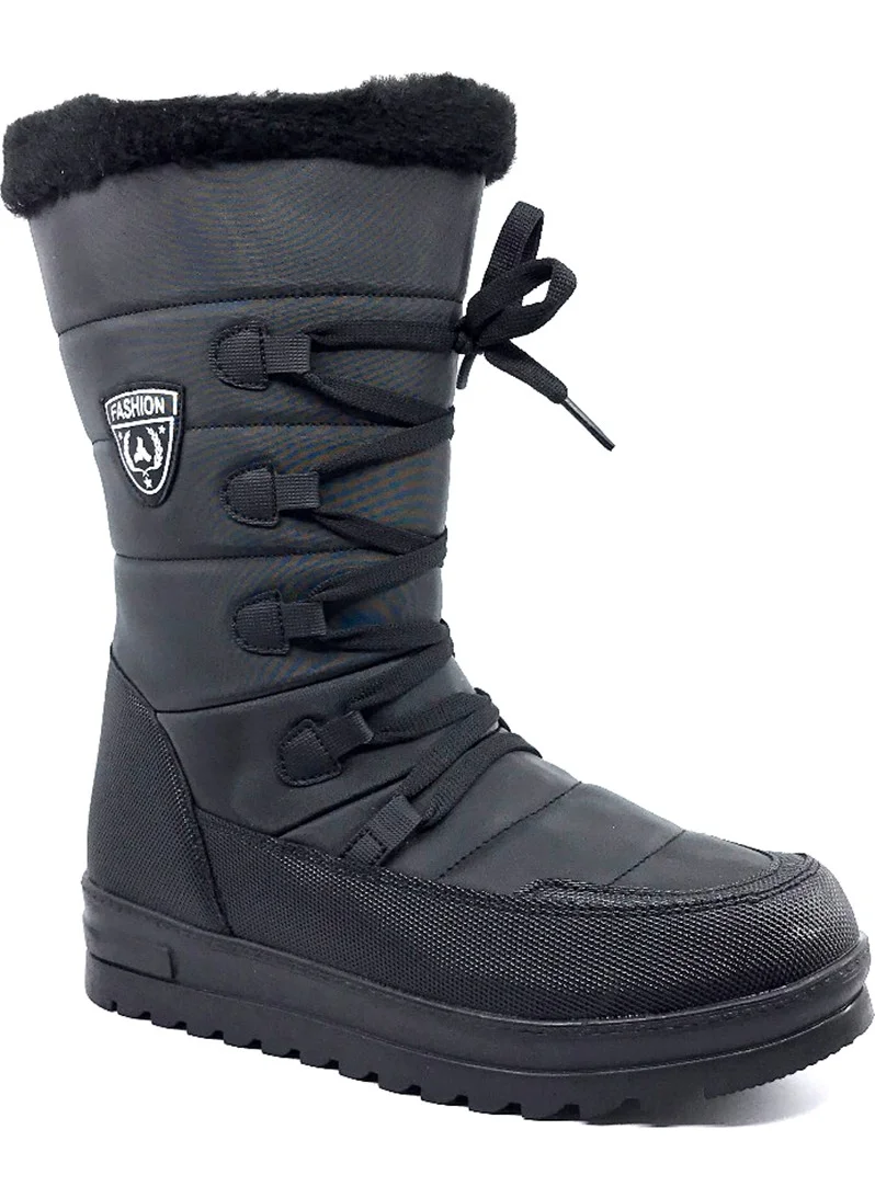 توين جو 995 Winter Thermal Black Women's Snow Boots with Fur Inside