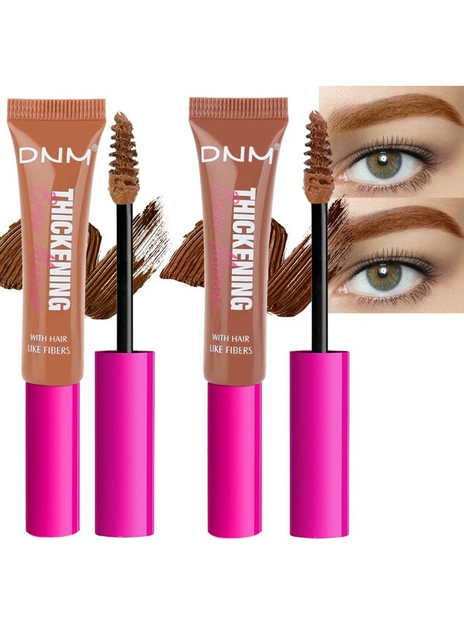 DNM Tinted Thickening Brow Mascara,Brow Fast Sculpt,Waterproof, Transfer-proof, Brush to Fill in Eyebrows and Cover Gray Hairs - Cruelty Free (2pcs 03 Auburn &04 Rich Auburn)  - Image 1