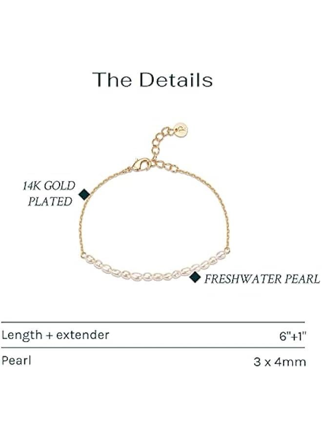PAVOI 18K Gold Plated Beaded Freshwater Cultured Pearl Bracelet for Women | Dainty Bracelet with Pearl Beads - Image 3