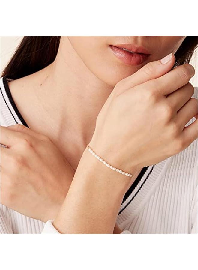 PAVOI 18K Gold Plated Beaded Freshwater Cultured Pearl Bracelet for Women | Dainty Bracelet with Pearl Beads - Image 2