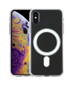 Ten tech Magnetic Clear Case Designed for iPhone X/XS – Compatible with MagSafe Charger, Support Magnetic Car Mount Wireless Charging, Soft Press Buttons Scratch Resistant – ten tech