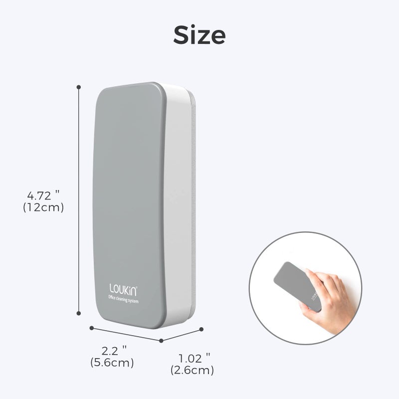 LOUKIN Magnetic Dry Erase Eraser, Whiteboard Eraser, Glass Board Eraser(Gray), One Bottle of 3.4 fl oz Whiteboard Cleaner Included, for Classroom, Home and Office Use - Image 5