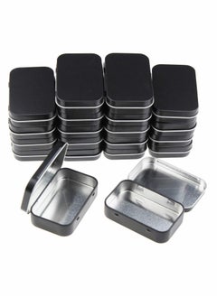 Y&D 5PCS Rectangular Empty Tins Box Hinged Mini Portable Container for Drawing Pin Nail Art Bead Earring Jewelry Craft(Black)  - Image 1