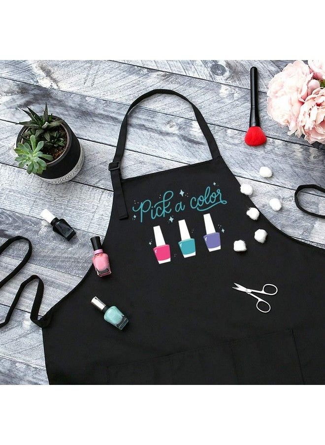 Plum Hill Pick A Color Nail Tech Apron Nail Technician Apron For Women Manicurists Nail Art Supplies For Nail Salons 3 Pocket Cosmetology Smock  - Image 3