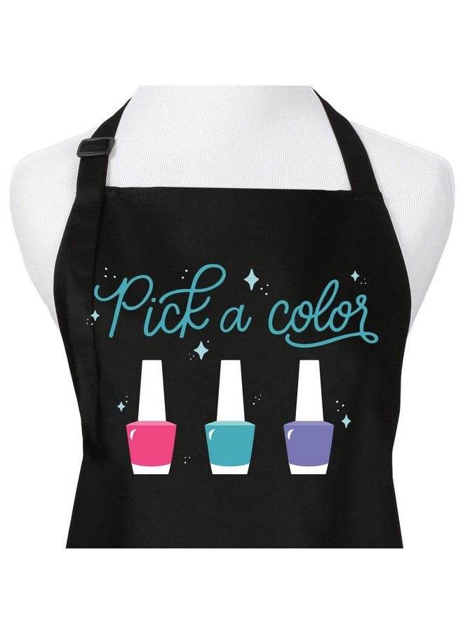 Plum Hill Pick A Color Nail Tech Apron Nail Technician Apron For Women Manicurists Nail Art Supplies For Nail Salons 3 Pocket Cosmetology Smock  - Image 1