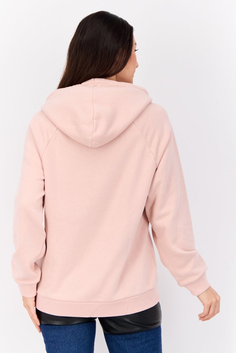 ESPRIT سويت شيرت بقلنسوة بأكمام طويلة للنساء، وردي - Image 3