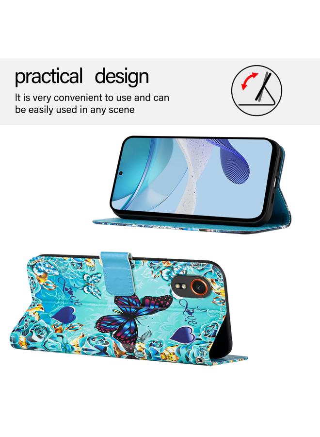 S-TOP Case For Samsung Galaxy Xcover7 Colored Drawing Pattern Plain Weave Leather Phone Case - Image 3