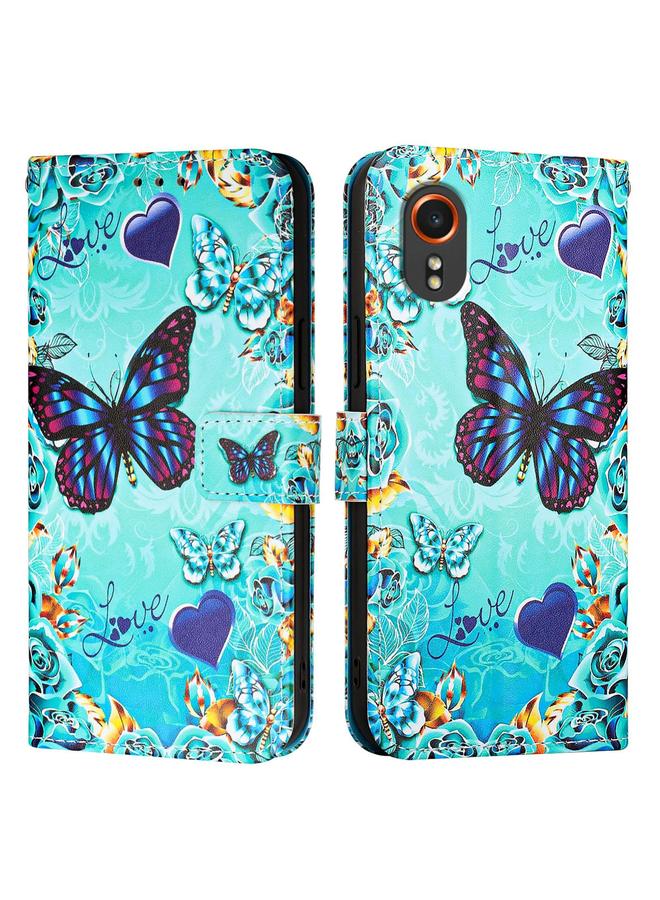 S-TOP Case For Samsung Galaxy Xcover7 Colored Drawing Pattern Plain Weave Leather Phone Case - Image 1